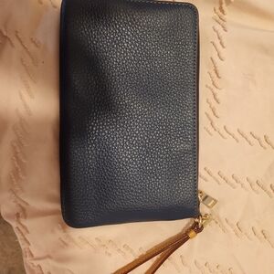 Coach Navy Blue Wristlet Wallet
